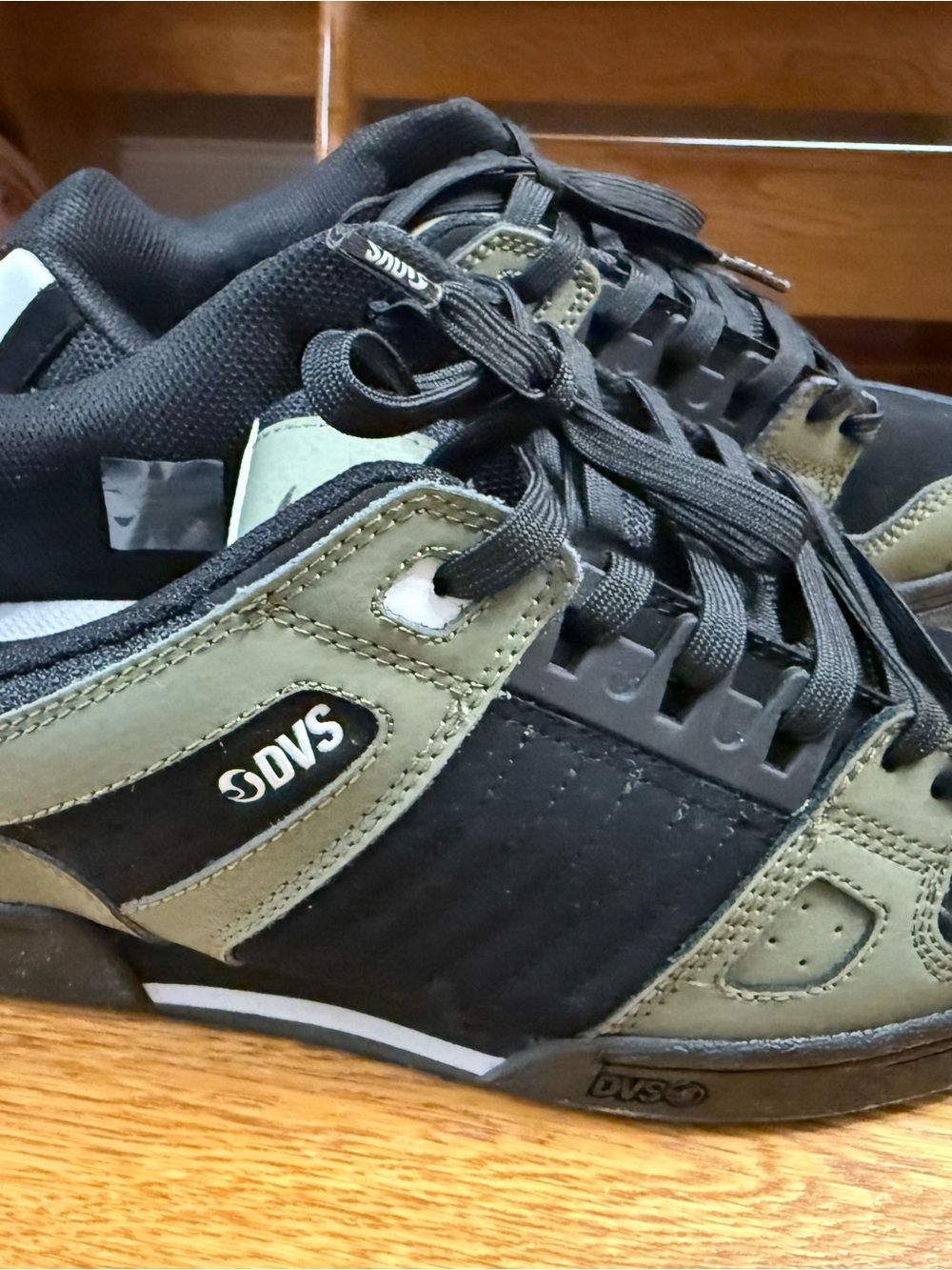 DVS  Black and Olive Green Men's Skate Sneakers